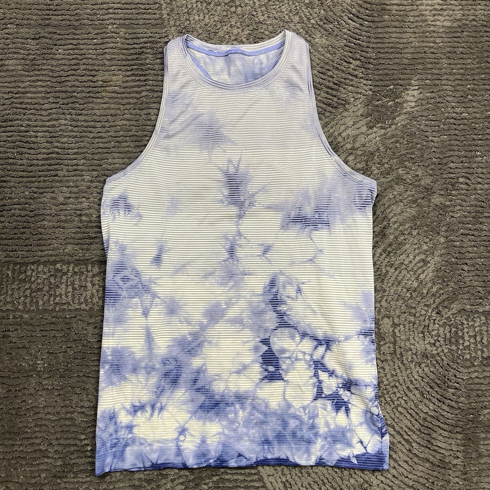 Lululemon Womens S Tie Dye Blue White Swiftly Tech Racerback Tank Top Sweat Life